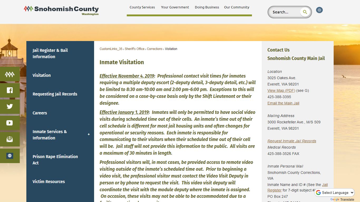 Inmate Visitation | Snohomish County, WA - Official Website