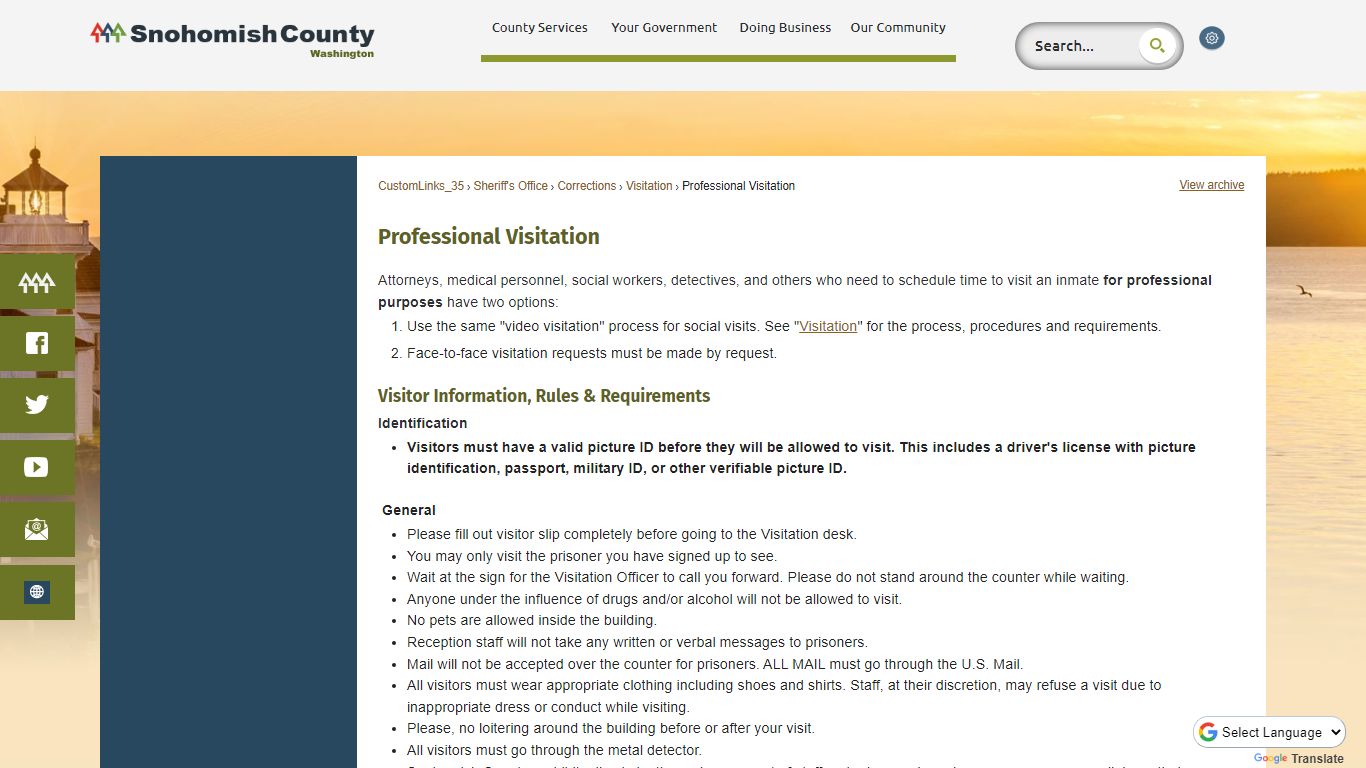 Professional Visitation - Snohomish County, WA - Official Website