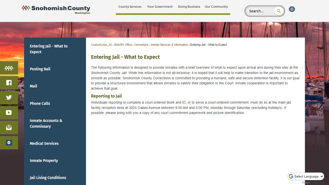 Entering Jail - What to Expect - Snohomish County, WA